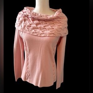 Dana Bachman vintage pink cowl neck sweater size L